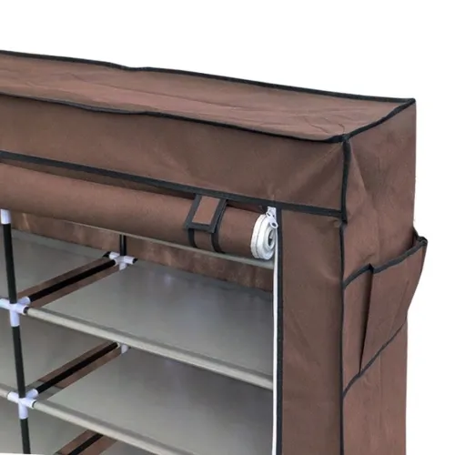 Тканинна шафа для взуття Shoe Cabinet YQF-2266 на 6 полиць, Подвійна складна тканинна полиця, пилозахищений каркасний для зберігання K66, 2712 MG-222