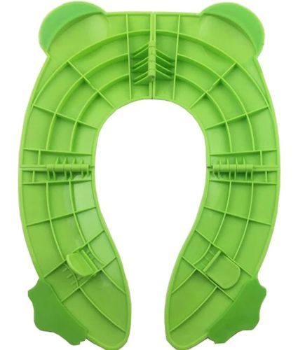 Детская накладка на унитаз Folding Potty Seat Жабка дорожное cкладное пластиковое cиденье насадка для обучения к горшку с чехлом Frog Green 35Х30 см