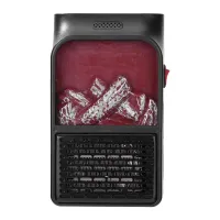 Портативний міні обігрівач з імітацією полум'я Flame Heater W-012 з LCD екраном 800W в розетку, Тепловентилятор камін з пультом 800Вт Чорний