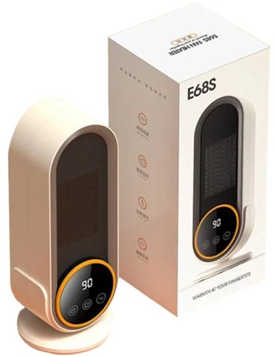 Електричний керамічний обігрівач тепловентилятор Heating Fan E68S 1200W, переносний електрообігрівач дуйка 2 режими з пультом ДУ для дому