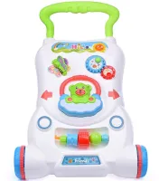 Дитячі розвиваючі ходунки каталка Qichun Toys 696-R15 2в1, Дитячий ходунок Children Music Walker на коліщатках з музичними ефектами для дітей