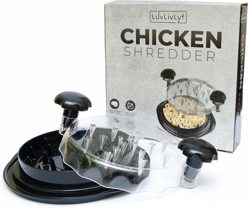 Ручний кухонний подрібнювач Twist Chiken Shredder з ведмежими кігтями для подрібнення вареної курячої грудки свинини м'яса з прозорою кришкою