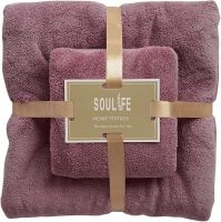 Комплект полотенец для лица, рук и ног Home Textiles 2 штуки, Подарочный набор банное полотенце 70x140, 35x75 см полотенца из микрофибры для ванной