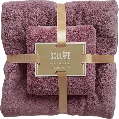 Комплект полотенец для лица, рук и ног Home Textiles 2 штуки, Подарочный набор банное полотенце 70x140, 35x75 см полотенца из микрофибры для ванной