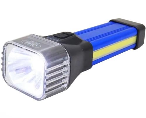 Ручной аккумуляторный фонарик COBA CB-888 5W с боковым светом 26 LED, Карманный светодиодный фонарь СОВА YYC-C69 до 150 метров 5 режимов USB Синий