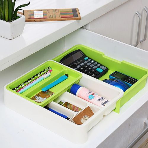 Универсальный раздвижной органайзер Expandable Drawer Organizer 34Х36.5Х5.5 см для кухонных столовых приборов, ложек и вилок в выдвижной ящик