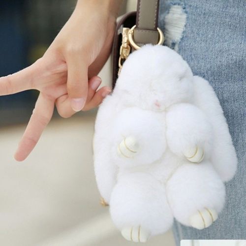 Меховой Брелок Кролик из натурального меха Rex Fendi, ХИТ СЕЗОНА кролик брелок зайка, цвета в ассортименте