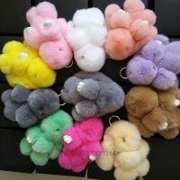 Меховой Брелок Кролик из натурального меха Rex Fendi, ХИТ СЕЗОНА кролик брелок зайка, цвета в ассортименте