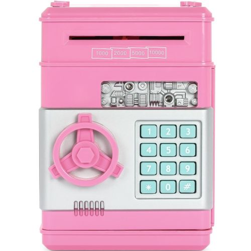 Детская электронная копилка сейф Mony Safe, купюроприемник, банкомат, с кодовым замком для бумажных купюр, монет на батарейках Piggy Number Bank