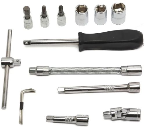 Набір ключів з тріскачкою для авто 46 інструментів Tool Set в кейсі комплект автоінструментів головок біт для машини в пластиковій валізі 24Х12. 5 см