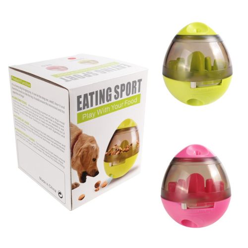 Годівниця з отвором для їжі Eating Sport 2 в 1, Стакан для домашніх тварин, інтерактивна іграшка диспенсер для собак і котів Для дому рожева