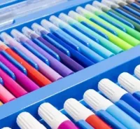 Дитячий набір для малювання Just Art на 208 предметів з мольбертом у валізці, Художній комплект фарб для творчості в кейсі Блакитний