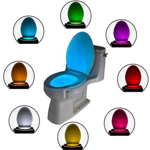 Автономная цветная LED подсветка Light Bowl Toilet Led для унитаза с датчиком движения и света 8 цветов, Светодиодный светильник в унитаз Белый