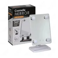 Настільне Косметичне дзеркало Cosmetie mirror 360 Rotation Angel з LED підсвічуванням для макіяжу, компактне прямокутне сенсорне дзеркало біле