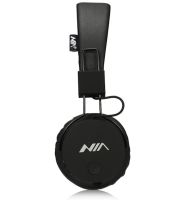 Бездротові накладні Bluetooth навушники NIA X3 з МР3 плеєром і FM Black, повнорозмірні блютуз стерео навушники з мікрофоном і радіо чорні
