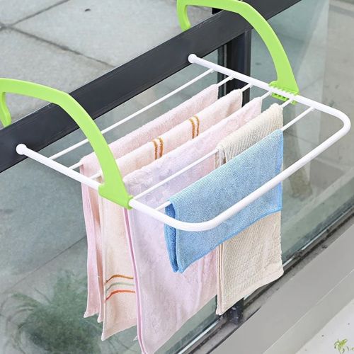 Навісна сушарка для білизни Fold Clothes Shelf Зелена, знімна переносна сушка для одягу та взуття, підвісна на батарею, ванну, двері, підвіконня