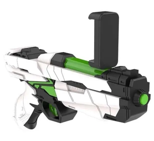 Дитячий ігровий пістолет віртуальної реальності AR GAME GUN QFG-3 з кріпленням для телефону, контролер бластер для IOS Android на батарейках Білий