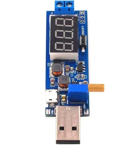 Универсальный понижающий повышающий преобразователь USB WX-6423 DC-DC 3.5-12V 1.2-24V Модуль преобразования напряжения 3.5-12В 1.2-24В с вольтметром