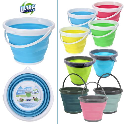 Складне силіконове відро на 10 літрів Collapsible Bucket Emmer CB-10, туристичне універсальне кругле відро Supretto з ручкою 10л