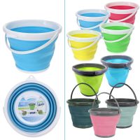 Складне силіконове відро на 5 літрів Collapsible Bucket Emmer CB-5, туристичне універсальне кругле відро Supretto з ручкою 5л