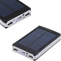 Портативний зарядний Power Bank Solar 90000 mAh C Led ліхтариком УМБ Metal Чорний На сонячній батареї Павербанк, зовнішній акумулятор, PowerBank 