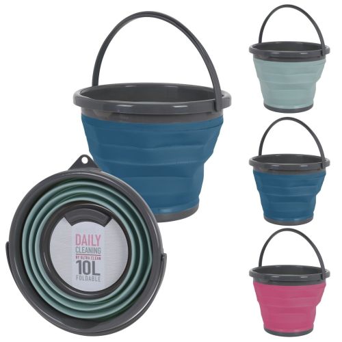 Складне силіконове відро на 10 літрів Collapsible Bucket Emmer CB-10, туристичне універсальне кругле відро Supretto з ручкою 10л
