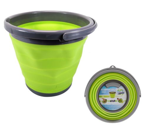Складне силіконове відро на 10 літрів Collapsible Bucket Emmer CB-10, туристичне універсальне кругле відро Supretto з ручкою 10л