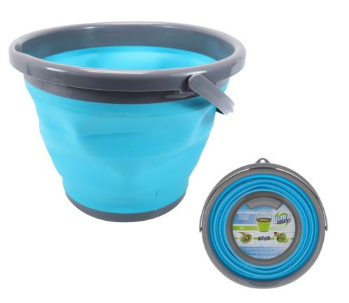Складне силіконове відро на 10 літрів Collapsible Bucket Emmer CB-10, туристичне універсальне кругле відро Supretto з ручкою 10л