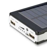 Портативний зарядний Power Bank Solar 90000 mAh C Led ліхтариком УМБ Metal Чорний На сонячній батареї Павербанк, зовнішній акумулятор, PowerBank 