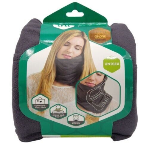 Дорожная подушка-шарф для шеи Supretto Travel Pillow для путешествий, Туристическая флисовая подушка в дорогу и для сна в машину Серая