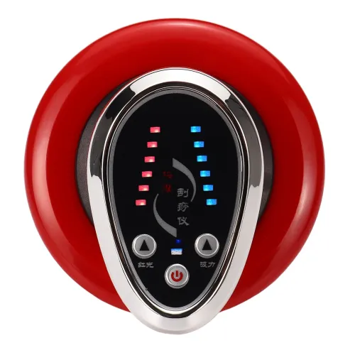 Антицелюлітний бездротовий вакуумний масажер GUA Sha Massager XN-058 з інфрачервоним підігрівом для тіла апарат вакуумного масажу сідниць Червоний