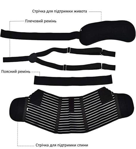 Бандаж для беременных Pregnant woman stomach lift belt 4 в 1 пояс с резинкой через спину, пояс-бандаж для двойной поддержки живота и спины