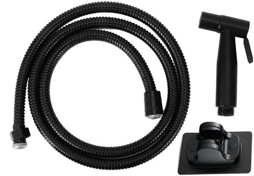Ручний набір для біде Handheld bidet Sprayer Set AA6 - 14 Чорний змішувач лійка зі шлангом і кронштейном з нержавіючої сталі для гігієнічного душу
