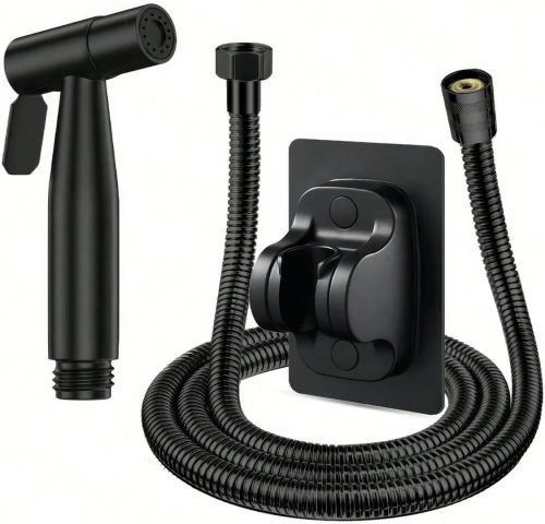 Ручний набір для біде Handheld bidet Sprayer Set AA6 - 14 Чорний змішувач лійка зі шлангом і кронштейном з нержавіючої сталі для гігієнічного душу