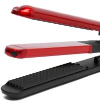 Плойка щипці для укладання Domotec MS-4909 2 в 1 утюжок гофре для випрямлення і об'єму волосся, керамічний прилад для вирівнювання MS4909 Червоний