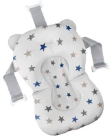Складна дитяча ванна для купання Smart Babyhood BH-334G розкладна ванночка для немовлят з LED термометром, подушкою і ручкою для душу Сіра