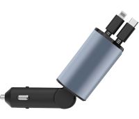 Автомобільний зарядний пристрій Super Fast Charge PT16 з вольтметром type c lightning 4 в 1 120 W FM трансмітер, модулятор в авто від прикурювача