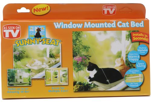 Віконна лежанка для котів Sunny Seat Window Cat Bed підвісний гамак на присосках 54x34 см гамак-лежанка на вікно для домашніх кішок до 22 кг бежевий