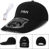 Бейсбольна кепка з вентилятором fan RS-75 Чорна, Сонцезахисна, охолоджуюча USB бейсболка з обдувом, акумулятором на сонячній батареї, літня