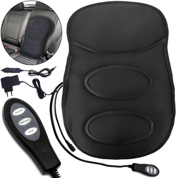 Масажна накидка для автомобіля Robotic Cushion Massage HL-802 вібраційна подушка масажер для спини і попереку з підігрівом на сидінні авто ly57
