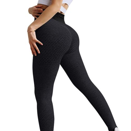 Жіночі спортивні легінси Staples Scrunch Bum чорні із завищеною високою талією і ефектом пуш-ап стягуючі безшовні лосини для фітнесу push up
