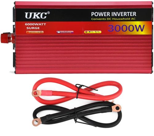 Автомобільний інвертор напруги UKC AR-3000M 12V-220V 3000W з функцією плавного пуску, авто перетворювач напруги струму 12В 220В 3000Вт