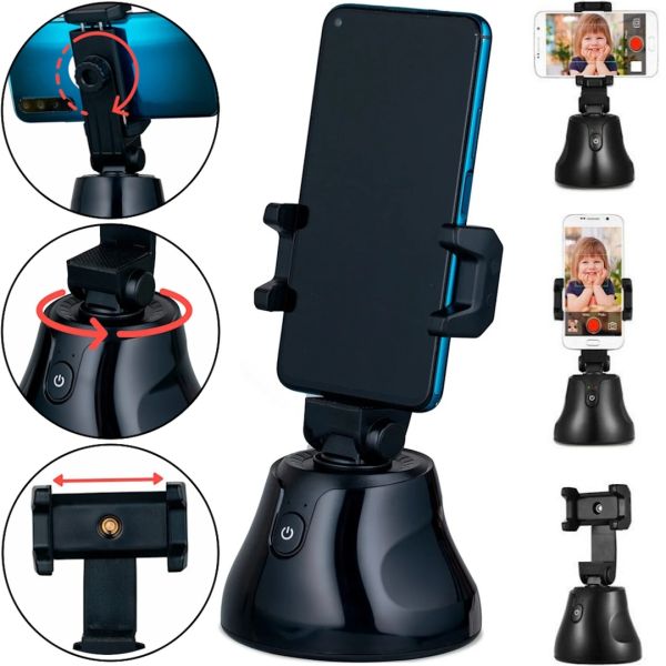 Розумний настільний штатив з датчиком руху Holder Robot Cameraman 360° обертовий смарт штатив, тримач для телефону, смартфона IOS Android