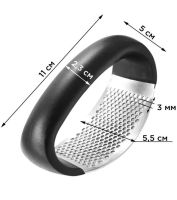 Пресс измельчитель Arc-Shaped Garlic Press для чеснока, ручная чесночница, чеснокодавка, нажимная чеснокодавилка из нержавеющей стали Черная