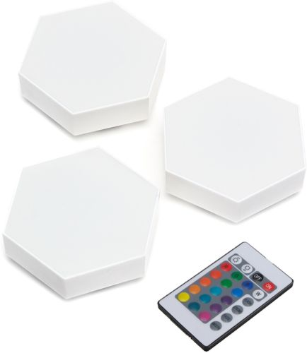 Модульна RGB підсвічування нічник стільники 3 шт в шафу Led Light 359 Lamp бездротовий шестигранний сенсорний світильник з пультом управління