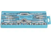 Набір мітчики і плашки Tap and Die Set M3-M12 20 штук комплект сталевих мітчиків і плашок для нарізування метричного різьблення в кейсі мічечок і лерка