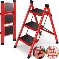 Складна драбина на 3 ступені Mastar 3 Step Ladders до 150 кг розкладна триступенева одностороння сходи з антиковзаючим покриттям 84х40 см