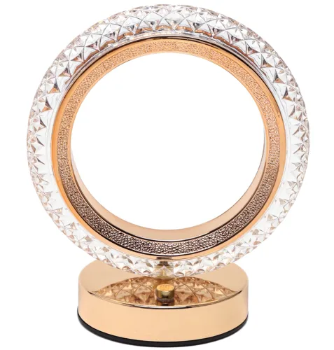 Настільна лампа-нічник Circle Table Light PC-8217 сенсорний нічник коло, світлодіодна лампа світильник із кристалами на акриловій підставці 3 режими