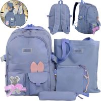 Шкільний набір сумок Fashion Sg5017 4 в 1 для дівчаток, Підлітковий комплект в школу, рюкзак на 16 л сумка шоппер пенал, ранець зі значком Фіолетовий