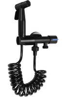 Набір для гігієнічного душу Handheld bidet Sprayer Set AA22 - 2 чорний ручний змішувач лійка з тримачем і шлангом з нержавіючої сталі для біде